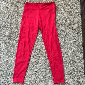 LuLaRoe OS Red Buttery Soft Leggings.